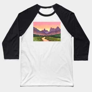 Stream in the Mountains (Evening) Baseball T-Shirt